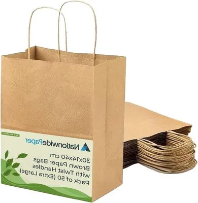 Productafbeelding van Famanu papieren zakken, extra groot - 50 stuks, bruin, 30 x 14 x 40 cm