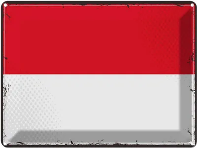 Produktbild von vianmo Blechschild 30x40 cm Monacos Retro Monaco Flagge Fahne Wappen