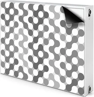 Produktbild von Magnet Heizkörperverkleidung Heizkörper-Abdeckung Heizung Heizkörper 110x60 cm  - Räder, Grau und Weiß