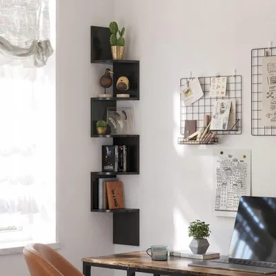 Zdjęcie produktu dla Regał Narożny Półka na Książki Kwiaty Industrialny Loft