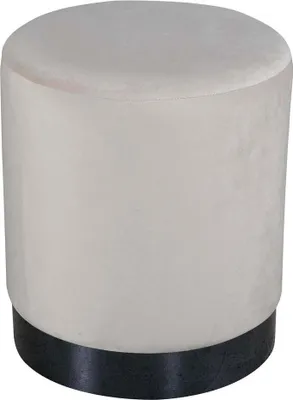 Zdjęcie produktu dla FURNLUX Pufa Benji Creme Und Black 35cm / Hauptfarbe: Beige / Abmessungen: 35 x 35 x 43 cm