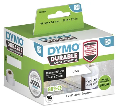 Image de Dymo Etiquettes plastique 2x 450 19 x 64 mm
