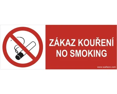 Obrázek produktu pro Walteco Zákaz kouření, No smoking 210x80mm, samolepka