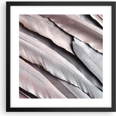 Produktbild von Gerahmtes Poster - Schwarzer Rahmen - Federn Flügel Feder - 40x40 cm - Wand Bild - Wanddeko - Wandbilder - Kunstposter - Wandposter - Bilderrahmen - Bilder - Kunstdruck - P2BAC40x40-5114