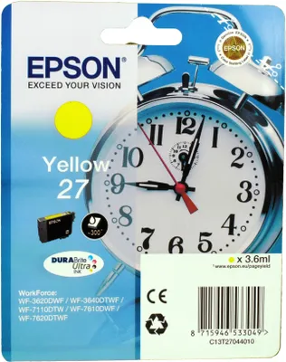 Produktbild von Epson DURABrite Ultra Ink 27 Tintenpatrone yellow      T 2704