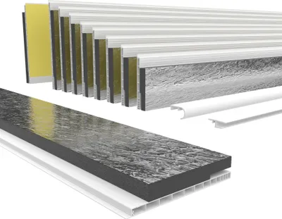 Produktbild von HEXIM PVC Rollladenkastendeckel mit Dämmung Länge: 1000 - 2000mm, Breite: 120 - 320mm, Revisionsklappe Rolladendeckel Rollladen Panzer Deckel Klappe (160mm x 2 Meter)