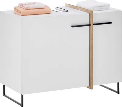 Produktbild von Badezimmer Waschtisch 80 cm Badmöbel MESSINA Weiß matt