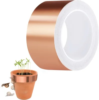 Zdjęcie produktu dla Samoprzylepna taśma miedziana 50 mm x 20 m, przeciw ślimakom, do ogrodu i na balkon