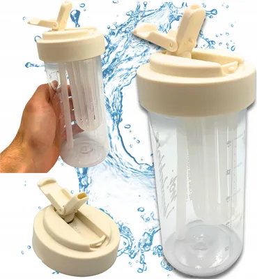 Obrázok produktu pre Fľaša na vodu so slamkou, odolná, so stupňovitým filtrom, 600 ml