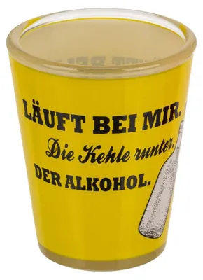 Produktbild von Lustiges Shotglas mit Trinkspruch für 60 ml Schnapsglas ca. 5 x 6 cm
