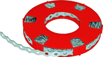 Obrázek produktu pro SIBLIK montážní páska s otvory 12 x 0,7 mm, zvlněné otvory 5,1 mm, v kartonové krabici, role s 1 ks.