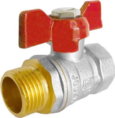 Immagine prodotto di Valvola per acqua in ottone Valvola a sfera 1/2" IG a AG 25 Bar DN15 PN25 Rosso