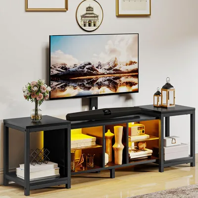 Produktbild von BALCONERA TV-Schrank 104-174cm Verstellbar, mit TV-Einbauhalter für Fernseher bis zu 70 Zoll mit 22 Modi 7 RGB LED