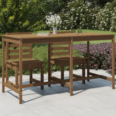Image de Maison Exclusive - Table de jardin brun miel 203,5x90x110 cm Bois massif Pin