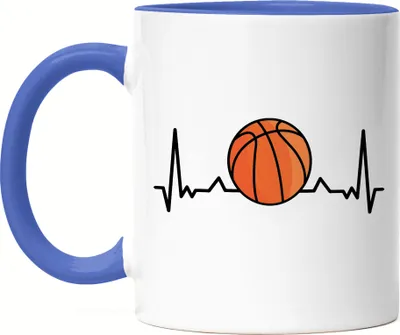 Produktbild von Basketball Tasse Blau Leben Mannschaft Spieler Teamsport Korb Basket Ballsport Jersey Team Herzschlag Herz