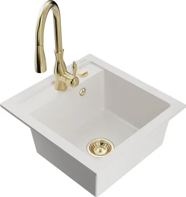 Image de Évier Vitogranite 1 bac avec mélangeur Savita, blanc (6503-20-672601-50)