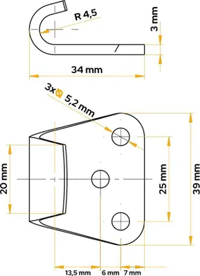 Obrázok produktu pre Držiak bočného ťažného zariadenia STEELPRESS Z-11A pre bočné ťažné zariadenie prívesu