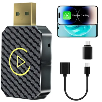 Kabelloser CarPlay Adapter, Mini, Plug & Play, Schwarz