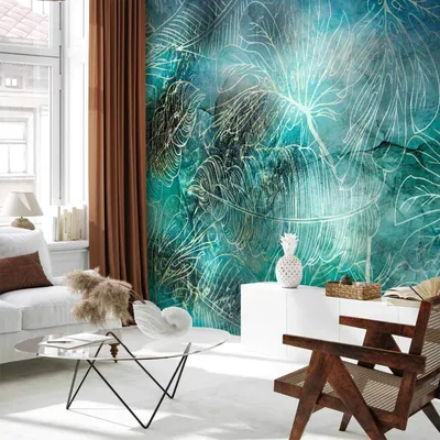 Produktbild von Vlies Fototapete - Turquoise Vegetation 100x70 cm Blätter b-A-0839-a-a