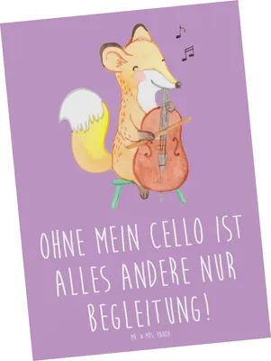 Produktbild von Mr. & Mrs. Panda Postkarte Cello Magie - Lavendeltraum - Geschenk, Musikinstrument, Ansichtskarten, Streichinstrument, bildkarte, Grußkarte, Ansichtskarte, Orchester
