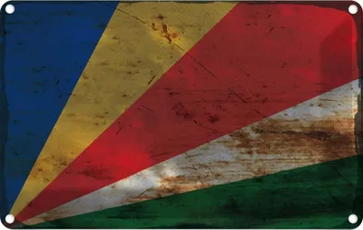 Produktbild von vianmo Blechschild 20x30 cm Seychellen Seychelles Rost Flagge Fahne Wappen