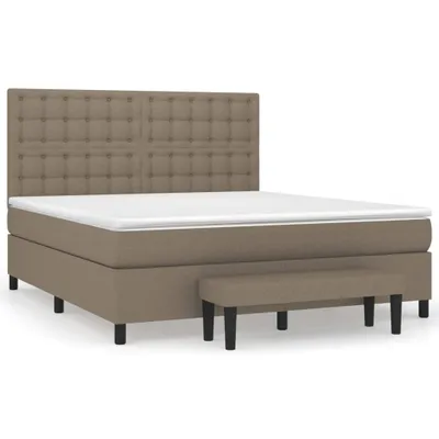 Produktbild von vidaXL Boxspringbett mit Matratze Taupe 180x200 cm Stoff