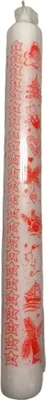 Produktbild von Adventskalenderkerze Motiv „Weihnachten“ weiß,  Ø 30 mm x H 300 mm