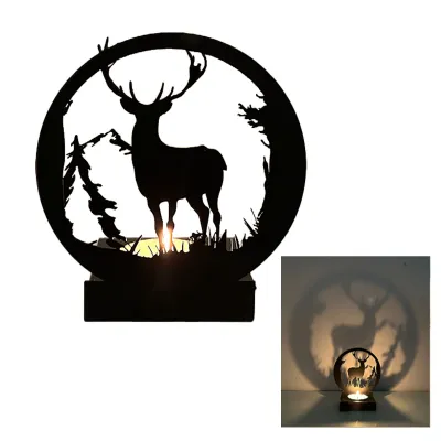 Produktbild von Hirsch-KerzenhalterTeelichthalter,Kerzenständer,Kerzenständer,Metall-Kerzenständer,Wanddekoration,Kerzenständer