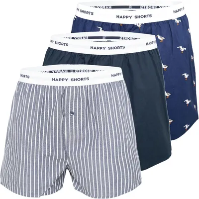 Produktbild von 3er Pack Happy Shorts Herren american Boxer Boxershorts Webboxer Farbwahl S-XXL, Farbe:Set 3, Grösse:XXL
