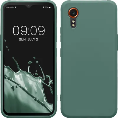 Produktbild von kwmobile Hülle kompatibel mit Samsung Galaxy Xcover7 Hülle - weiches TPU Silikon Case - Cover geeignet für kabelloses Laden - Tannengrün