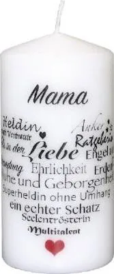 Produktbild von Spruchkerze Mama, 120 x 60 mm, Geschenkkerze