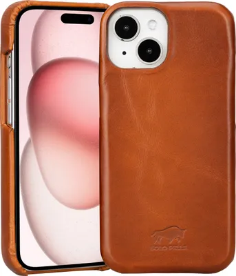 Produktbild von Solo Pelle Lederhülle für das iPhone 15 in 6.1 Zoll Princeton Case l Handyhülle l Personalisierbar l Rindleder l verschiedene Farben l Quintus e-Com