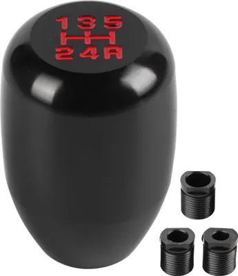 Immagine prodotto di Perno leva pomello cambio manuale 5 marce auto con 3 adattatori 8/10/12mm (nero)