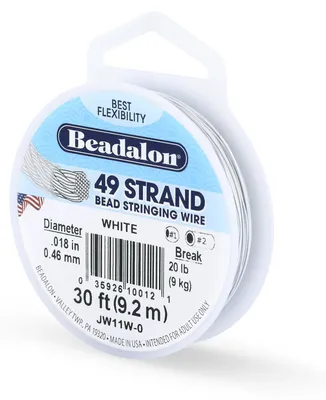 Perlenfaden Nylon 0,46 mm 9,2 m weiß