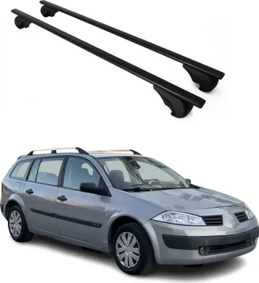 Zdjęcie produktu dla Poprzeczne relingi dachowe do Renault Megane 2003–2009, kolor czarny