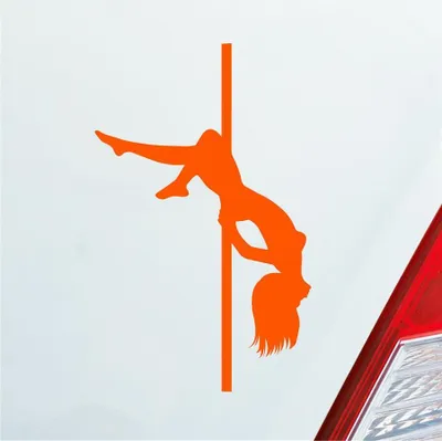 Produktbild von Auto Aufkleber Sexy Girl Mädchen Tanzen Poledance Strip GoGo Pin Up 12x7 cm Orange Sticker Heckscheibenaufkleber