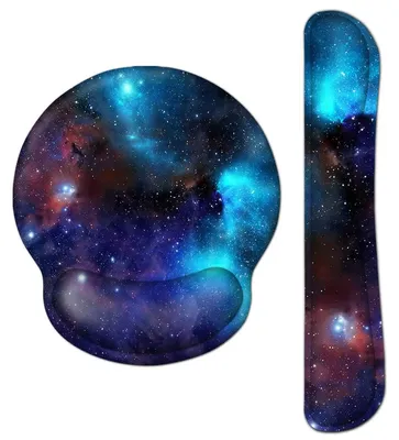 Obrázek produktu pro Omgoods – Ergonomická podložka pod myš s opěrkou zápěstí a podložkou pod klávesnici – Galaxy