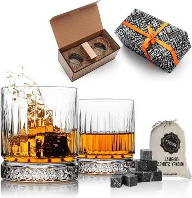 Productafbeelding van Famanu whisky-set, 2-delig met glazen - cadeau set voor mannen