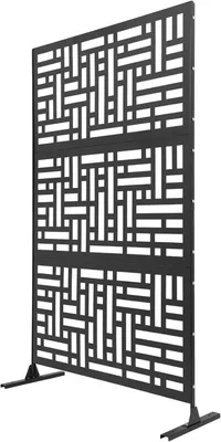Produktbild von Paravent, 120x40x190 cm, Sichtschutz für den Außenbereich, freistehende, dekorativer Raumteiler für Balkon, Terrasse, Innenbereich, , Schwarz