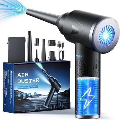 Immagine prodotto di Ventilatore elettrico - Ventilatore potente - Aspirapolvere - Aria compressa - Pulizia accurata - Ricaricabile - Getto d'aria - Soffiatore