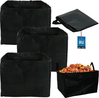 Produktbild von KOTARBAU® 3er Set Gartenabfallsack Mörtelkübel 120 L Pflanzsack Laubsack Gartenabfallsack Gartensack Gartenabfallsack Sack & Behälter Gartenabfallsäcke Rasenschnitt für Gartenabfälle Rechteckiger Sack