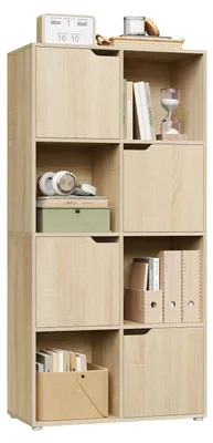 Productafbeelding van WOLTU Boekenkast, roomdivider met 3 deuren en 6 vakken