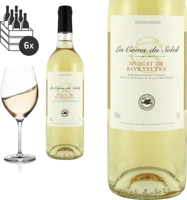 Produktbild von 6er Karton Muscat de Rivesaltes Les Caves du Soleil von Terres des Templiers - Weißwein