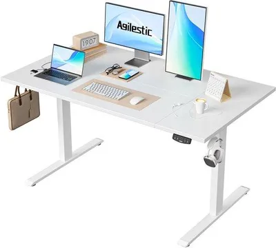 Zdjęcie produktu dla SnelShoppen - Biurko elektryczne z regulacją wysokości, 140 x 80 cm - Biurko do pracy siedzącej i stojącej z funkcją pamięci - Regulowane biurko komputerowe i biurko do gier - V