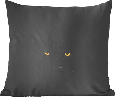 Produktbild von MuchoWow® Zierkissen Sofakissen Wohnzimmer Dekokissen 60x60 cm Panther - Schwarz - Gelb - Sitzfläche - Foto Polster
