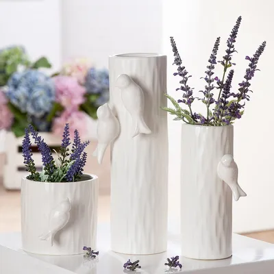 Produktbild von Gilde Vase, "Schwalbe", Keramik, weiß, VE 3, H. 30 cm, D. 9 cm 58767