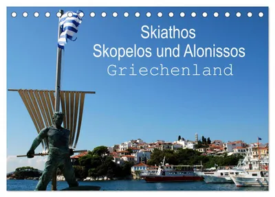 Zdjęcie produktu dla Skiathos, Skopelos i Alonissos – Grecja (kalendarz biurkowy 2027, format DIN A5, układ poziomy), kalendarz miesięczny CALVENDO
