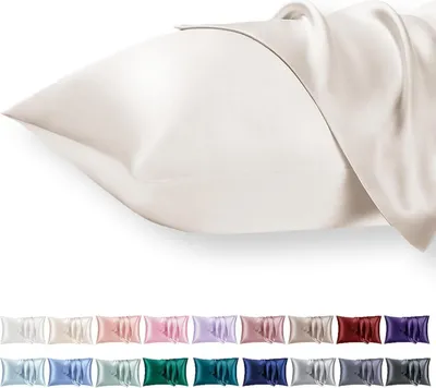 Produktbild von Satin Kissenbezug 40x80 2er Set Weich Seidenkissenbezug Lockiges Haar Curly Haar Beige