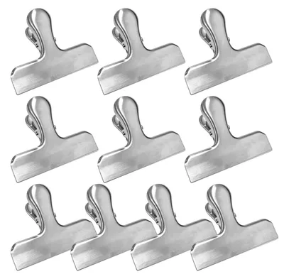 Produktbild von Set mit 10 Edelstahl-Clipverschlüssen für Lebensmittelverpackungen