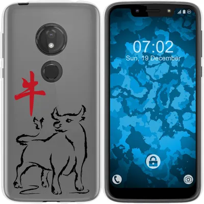 Produktbild von PhoneNatic Case kompatibel mit Motorola Moto G7 Play Silikon-Hülle Tierkreis Chinesisch M2